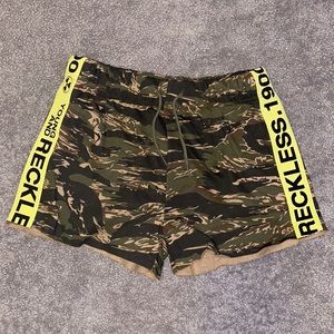 Camo & Neon Sweatpant Shorts